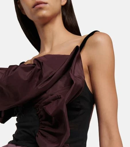 MAISON MARGIELA Deconstructed satin and mesh top 4