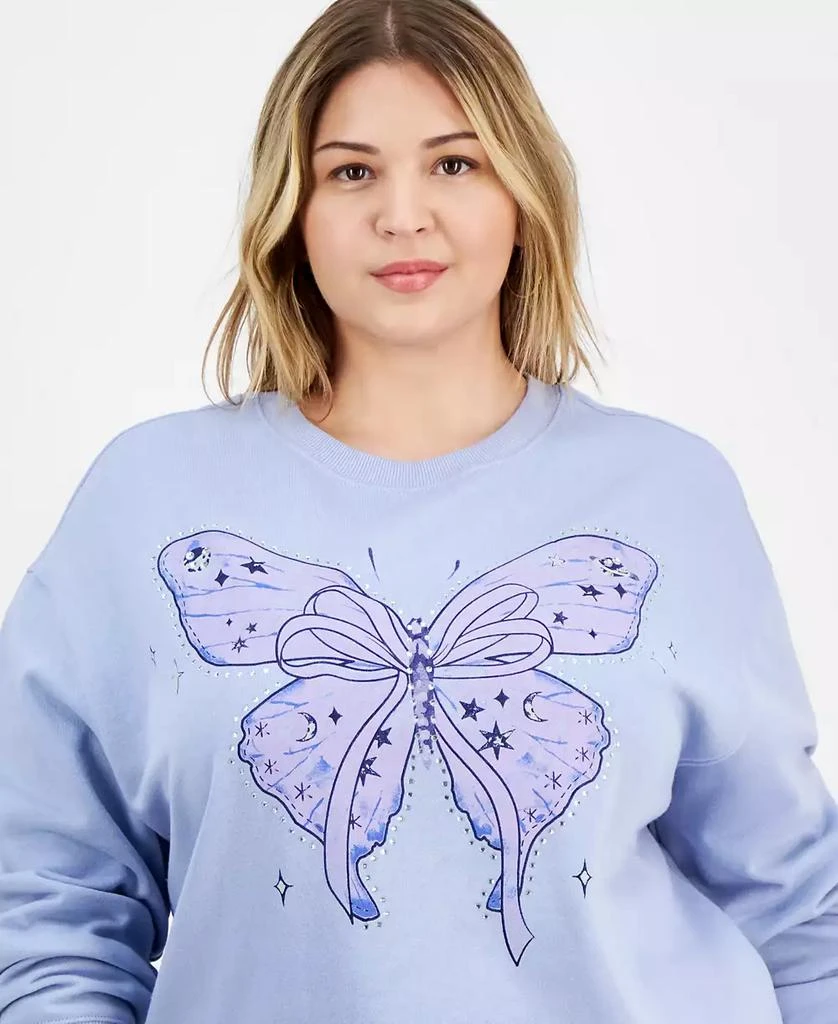 Rebellious One Trendy Plus Size Beaded Butterfly Sweatshirt 3