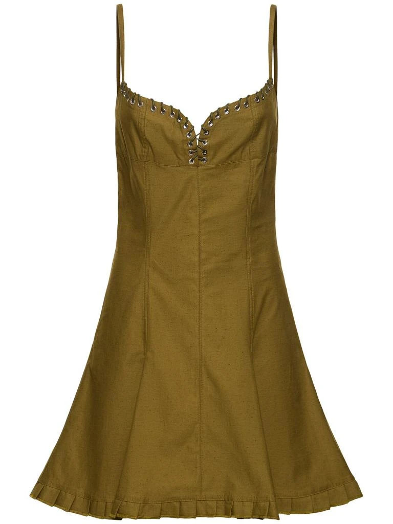 LUDOVIC DE SAINT SERNIN Cotton Canvas Lace-up Mini Dress 1