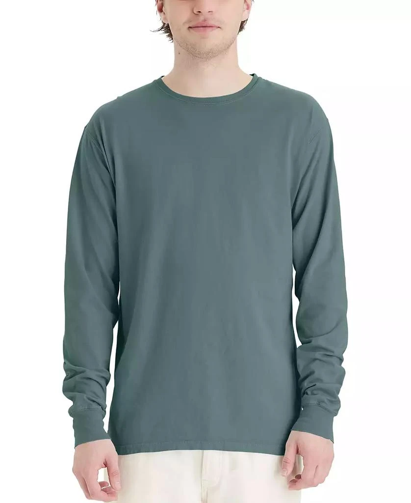 Hanes Unisex Garment Dyed Long Sleeve Cotton T-Shirt 19