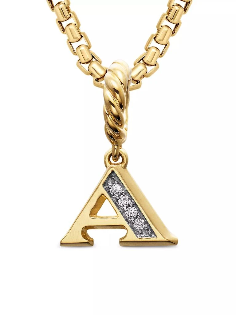 David Yurman Pavé Initial Pendant in 18K Yellow Gold 5