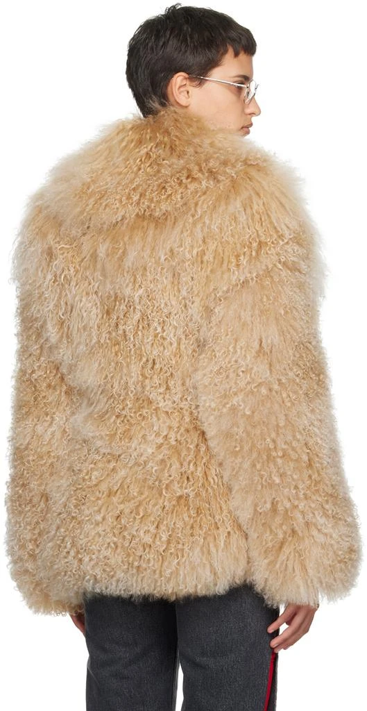 Givenchy Beige Large Collar Shearling Jacket 3