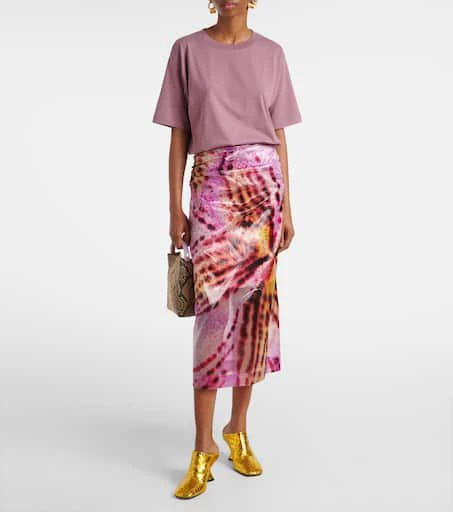 Dries Van Noten Croc-effect leather wedge mules 3