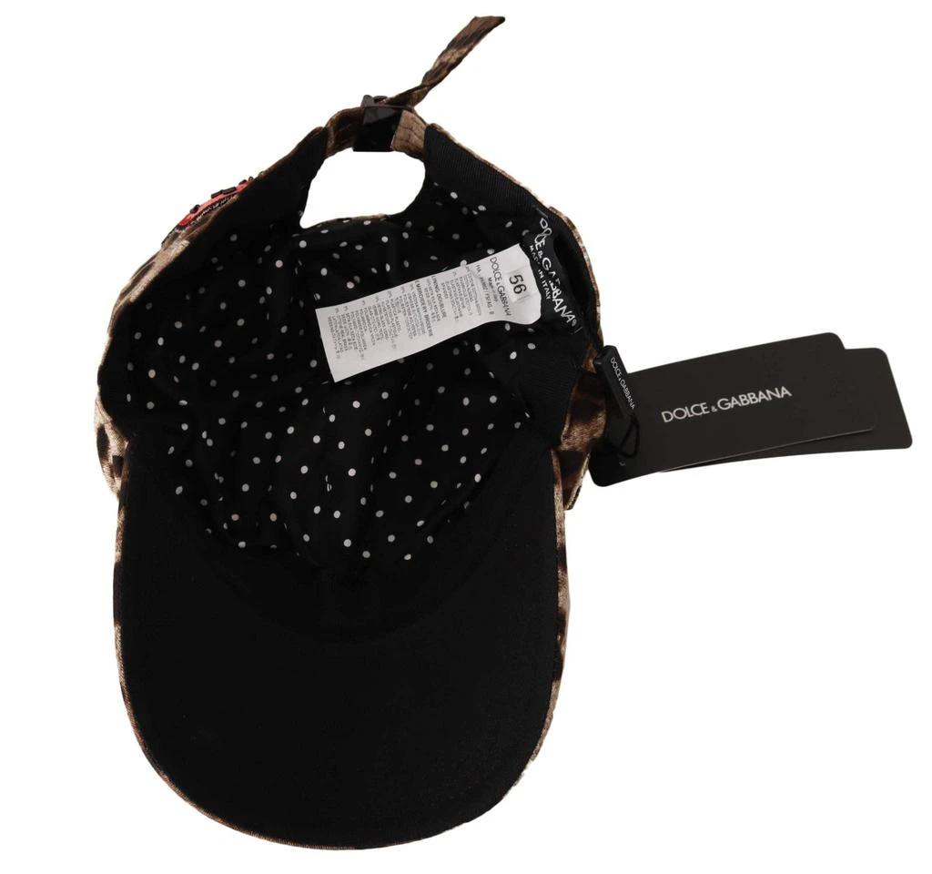 Dolce & Gabbana Dolce & Gabbana Brown Leopard Sequin Sicily Applique Baseball Hat 5