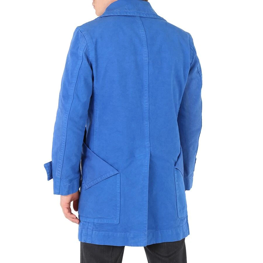 Burberry Men's Warm Royal Blue Double-Breasted Cotton Peacoat 3