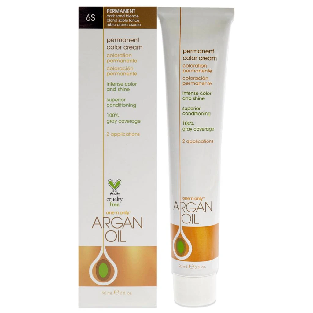 One n Only Argan Oil Permanent Color Cream - 6S Dark Sand Blonde by  for Unisex - 3 oz Hair Color