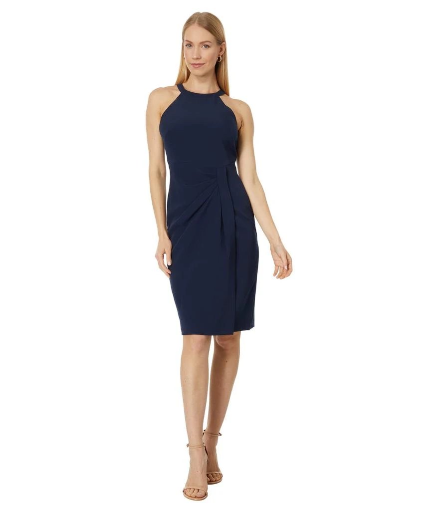 Vince Camuto Side Tuck Halter Bodycon Dress in Stretch Crepe 1