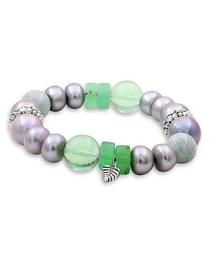 Stephen Dweck Sterling Silver Terraquatic Multi-Gemstone Stretch Bracelet