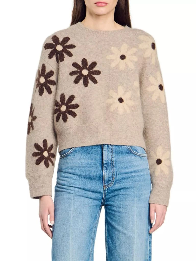 Sandro Floral Knit Sweater 4