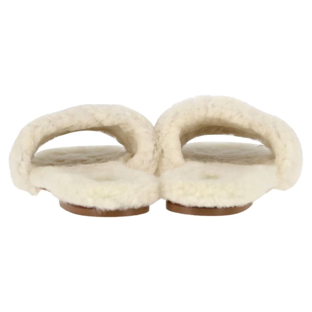AEYDE Anna Shearling Slides in White Fur 5