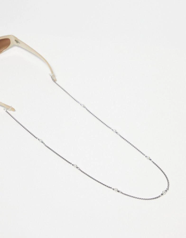 ASOS ASOS DESIGN sunglasses chain with faux pearls in silver 1
