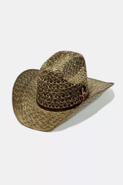 Mask Santa Fe Vintage 1960’S Contrast Straw Cowboy Hat 1