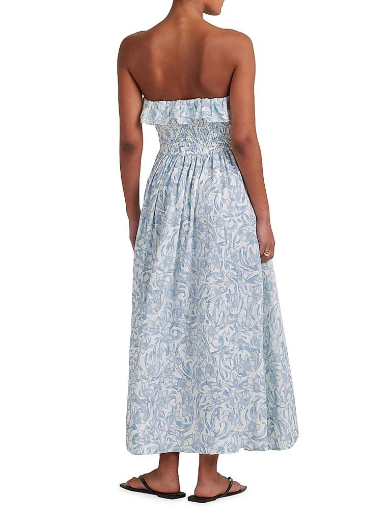 Peony Shirred Strapless Midi-Dress 3