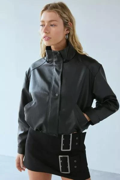 Silence + Noise Silence + Noise Chloe Faux Leather Bomber Jacket 3