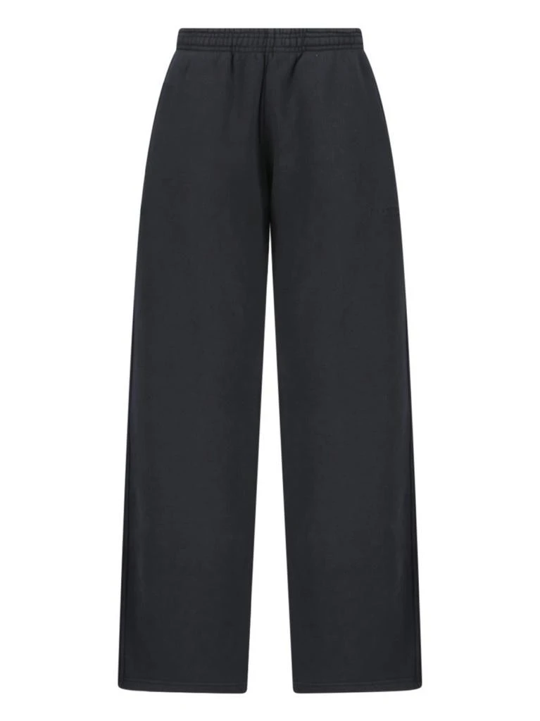 Alexander Wang High-Waisted Black Cotton Sweatpants With Logo Embroidery