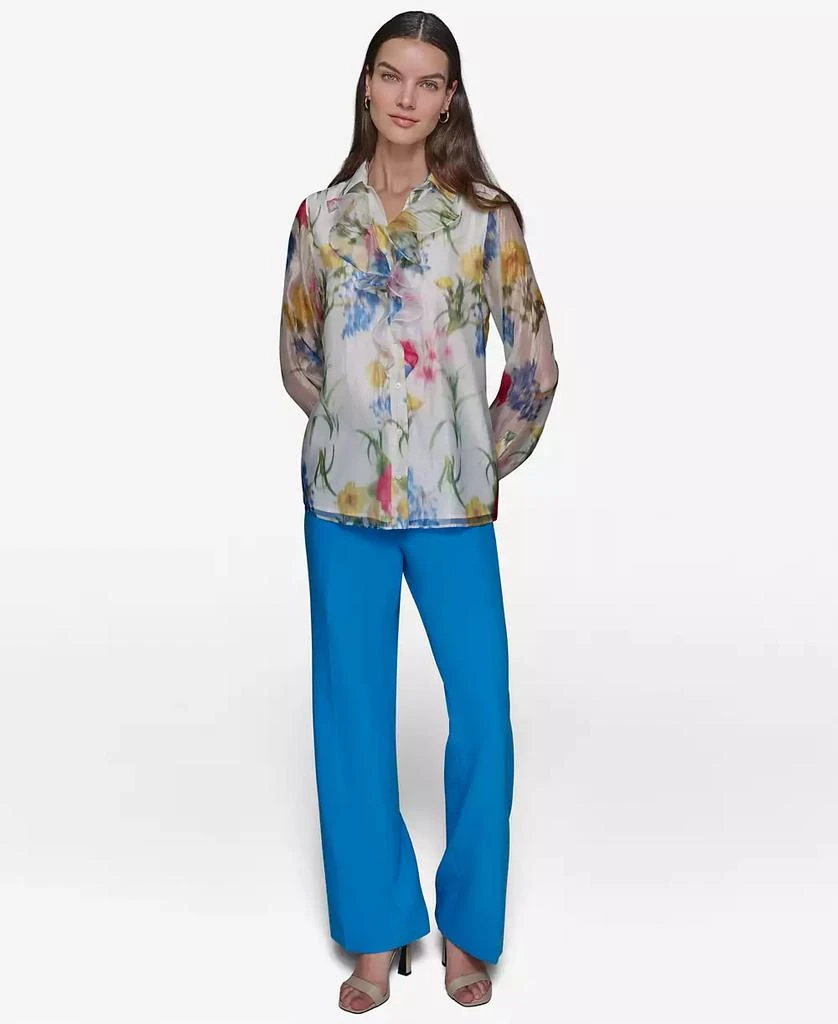 Karl Lagerfeld Paris Women's Floral-Print Ruffled Blouse 5