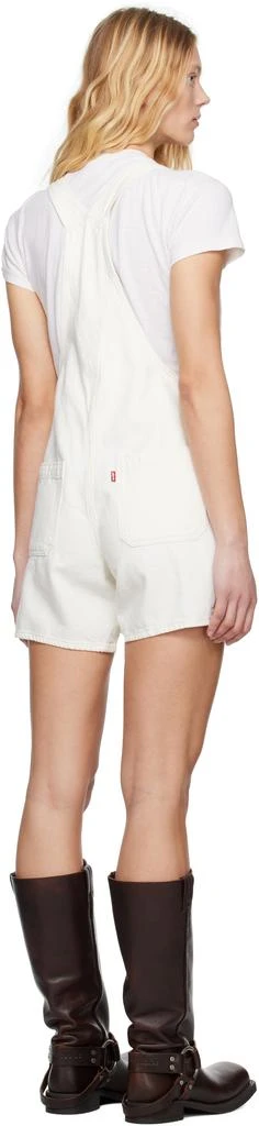 Levi's White Utility Short Denim Overalls 3