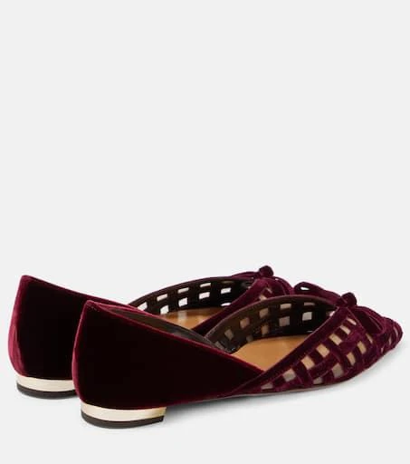 Aquazzura Romance D'Orsay velvet and mesh flats 2