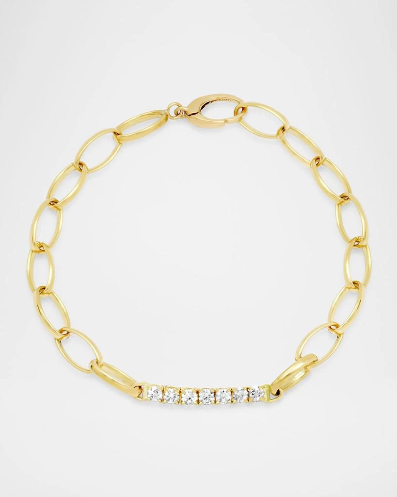 Jennifer Meyer 18K Yellow Gold Medium Edith and 4 Prong Diamond Bracelet 1