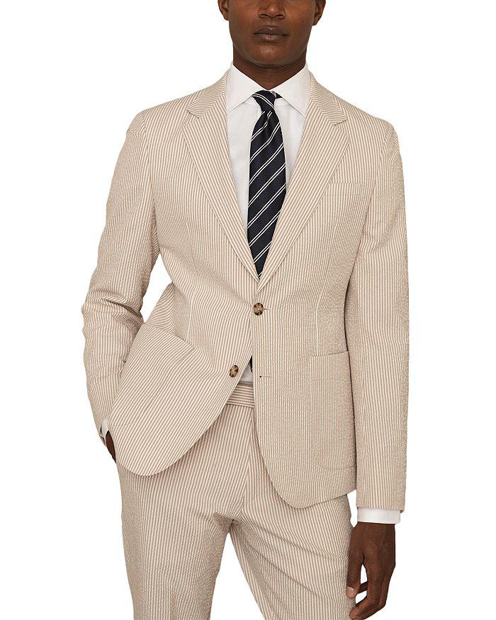 REISS Slim Fit Striped Seersucker Blazer