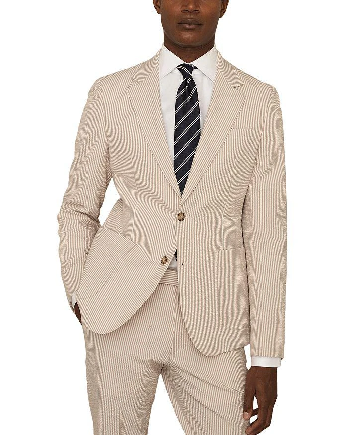 REISS Slim Fit Striped Seersucker Blazer 1