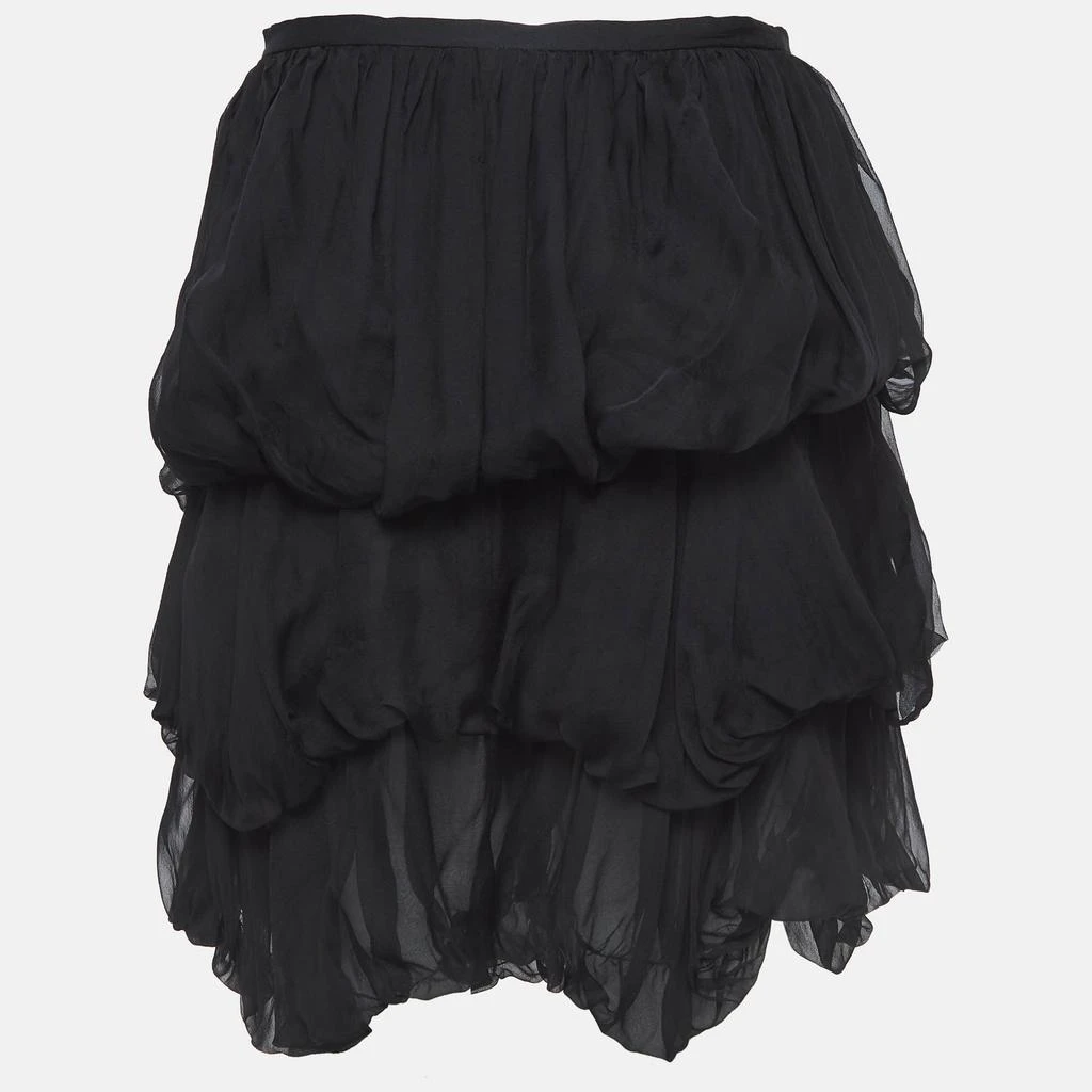 Stella McCartney Stella McCartney Black Silk Tiered Mini Skirt S 2