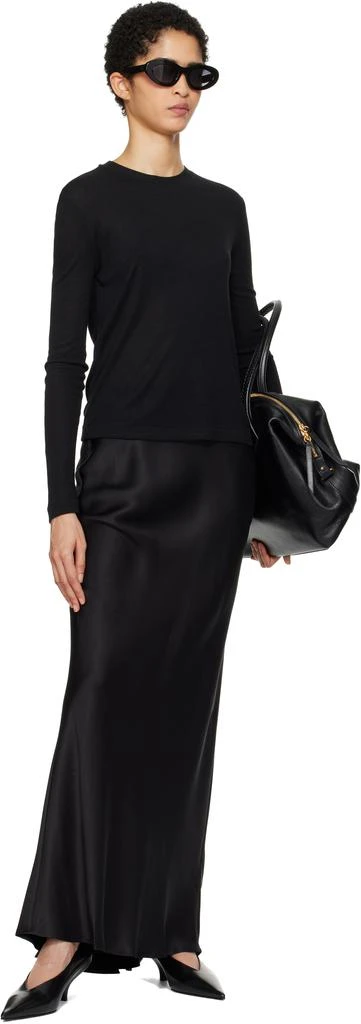 ANINE BING Black Bar Silk Maxi Skirt 4