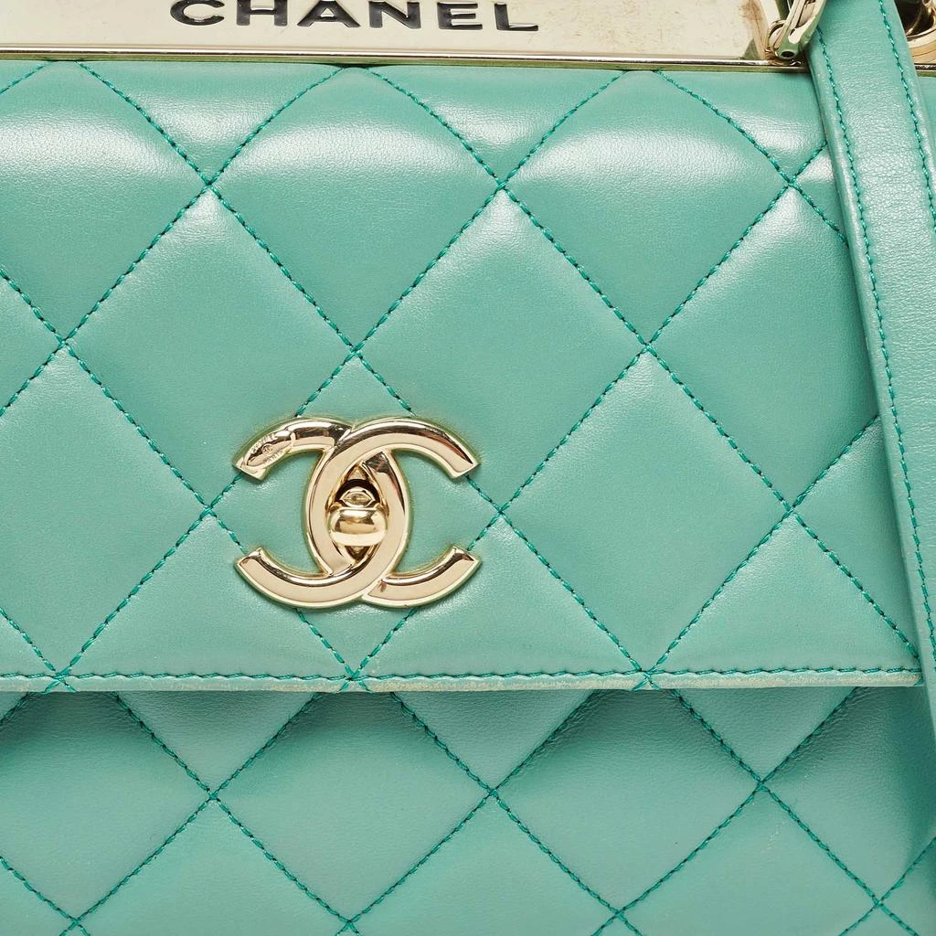 Chanel Chanel Aqua Green Quilted Leather Small Trendy CC Flap Bag 8