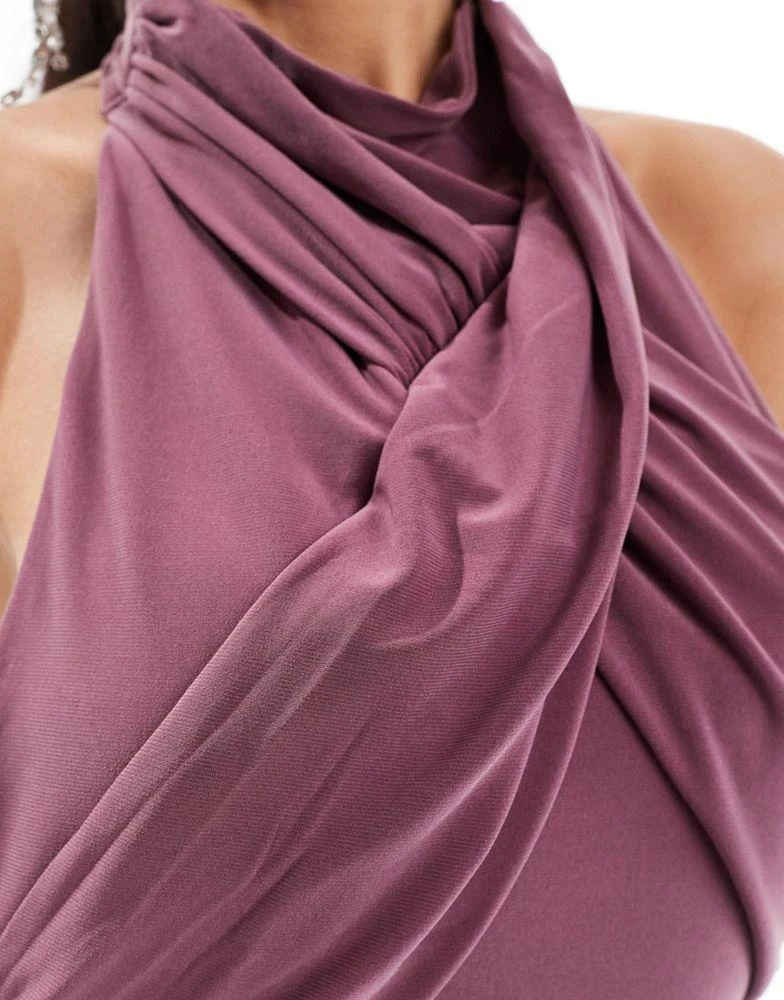 ASOS ASOS DESIGN sleeveless wrap front maxi dress in dusty purple 2