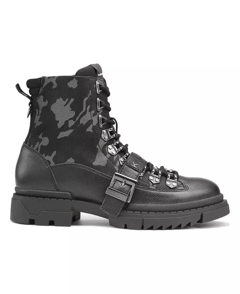 KARL LAGERFELD PARIS Karl Lagerfeld Men's Camo Front Logo Strap Buckle Lug Sole Boot 2