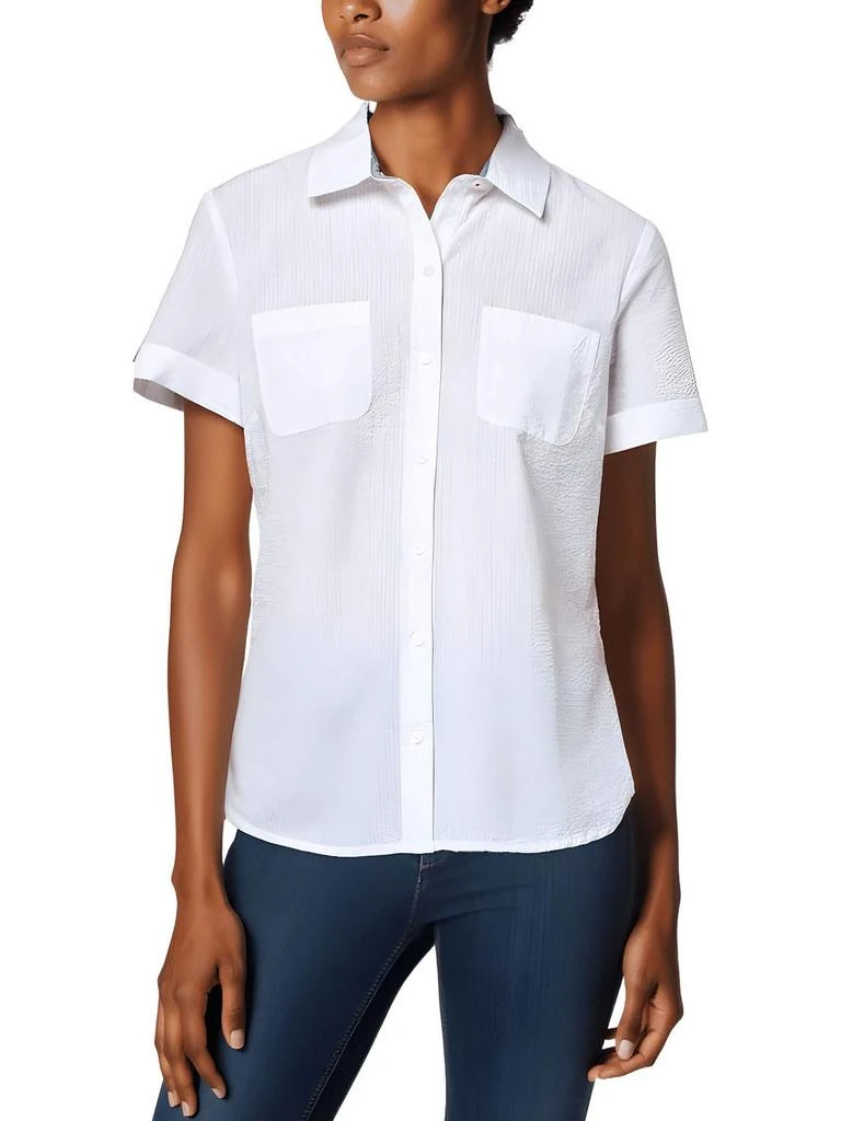 Nautica Jeans Co. Womens Pocket Cotton Button-Down Top 3