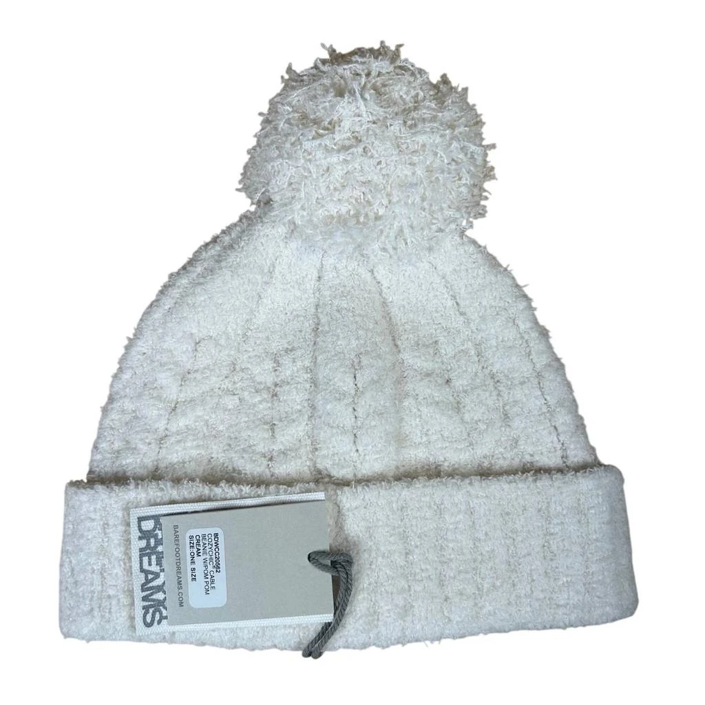 Barefoot Dreams CozyChic Cable Cream Beanie W/Pom Pom OS NEW! Barefoot Dreams Cozy Chic Cream Winter | Mercari main image 2