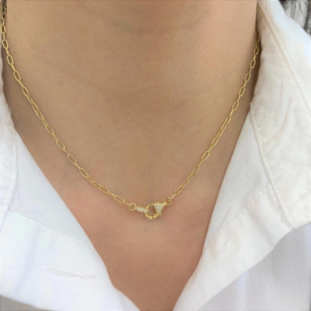 Sabrina Designs 14k Gold & Diamond Paperclip Link Necklace 3