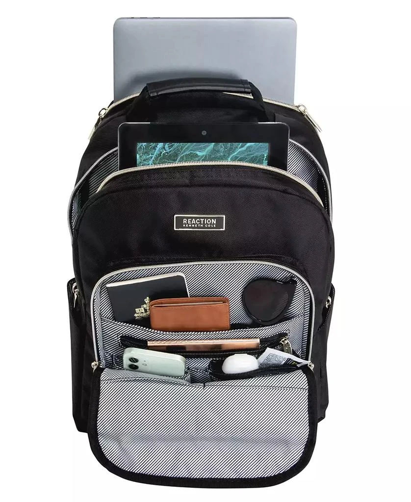 Kenneth Cole Chelsea Softside Chevron 2pc Carry-On Underseater Luggage + Matching 15" Laptop Backpack Set 9