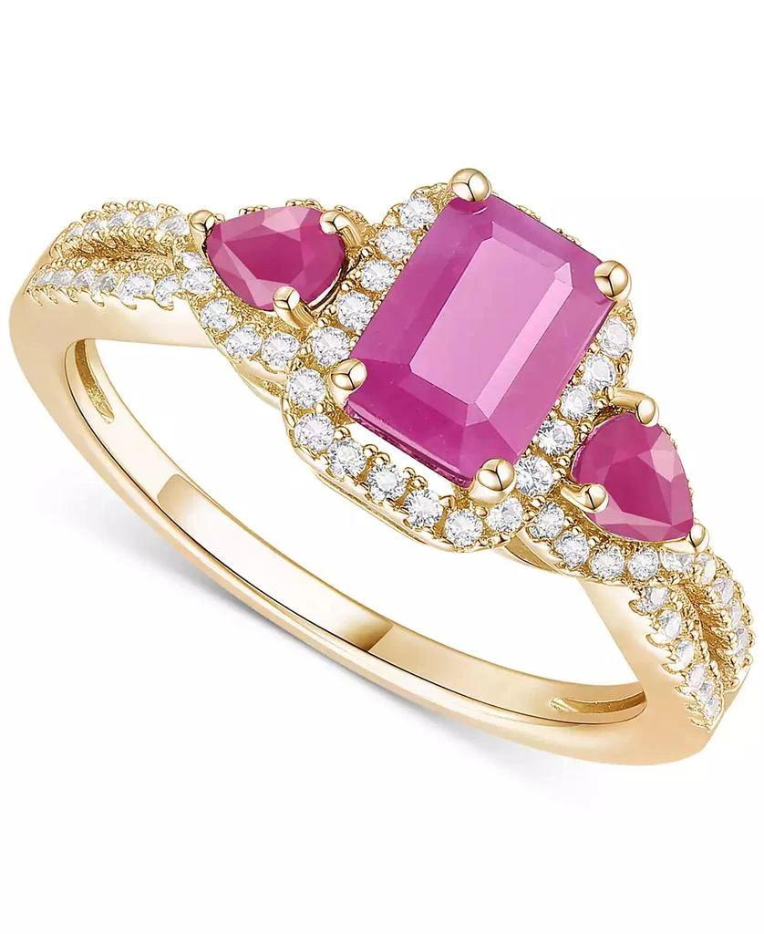 Macy's Emerald (1-1/3 ct. t.w.) & Diamond Ring (1/3 ct. t.w.) in 14k Gold (Also in Ruby & Sapphire) 1