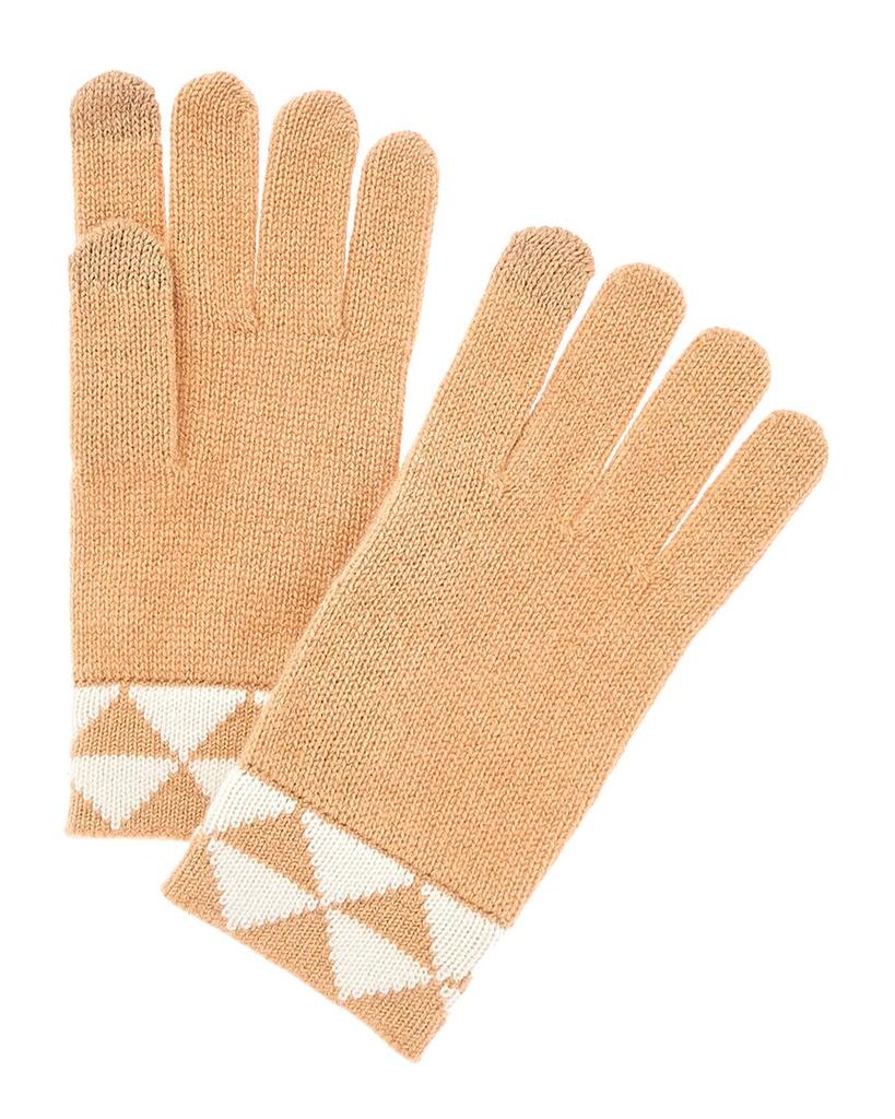Phenix Triangle Jacquard Cuff Touch Tech Cashmere Gloves