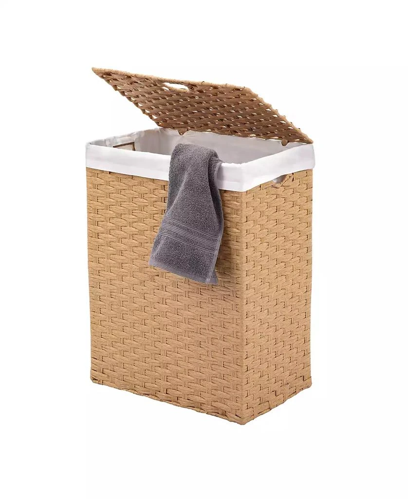 Seville Classics Foldable Rectangular Laundry Hamper with Lid & Canvas Liner 4
