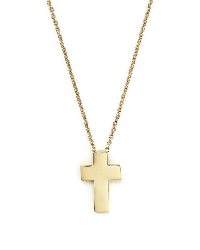 Roberto Coin 18K Yellow Gold "Tiny Treasure" Cross Pendant Necklace, 18"