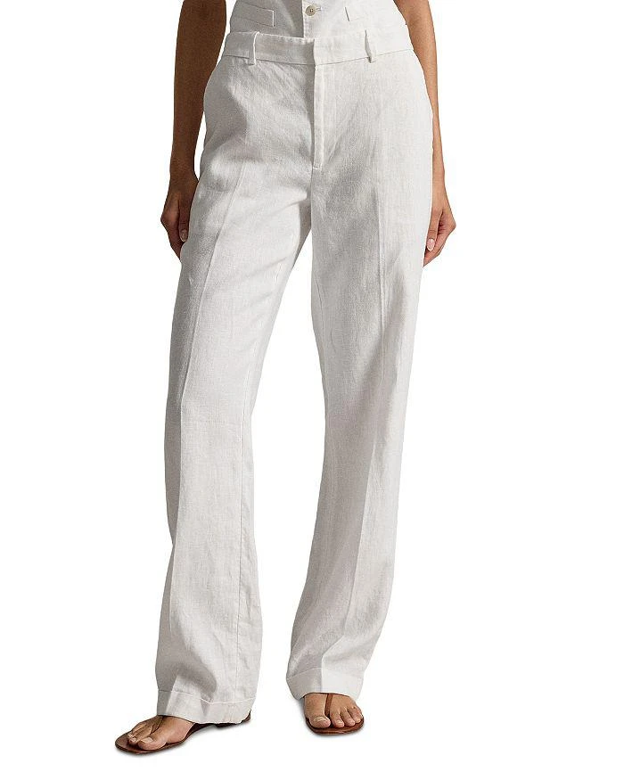 Ralph Lauren Linen High Rise Relaxed Straight Pants