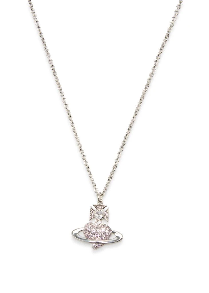 Agnatha Bas Relief Pendant in Platinum & White Cz main image 1