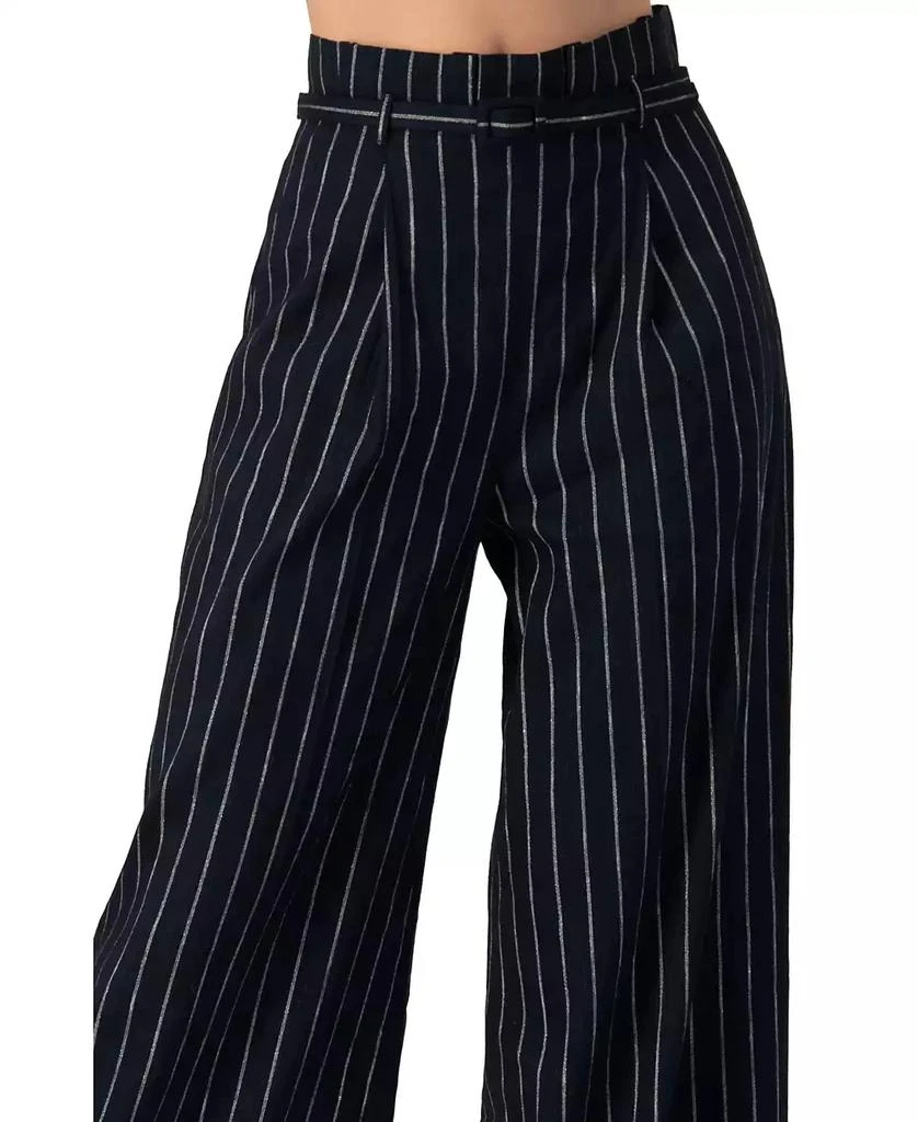 Ivonne Women
s Striped Wide-Leg Trousers with Belt 5