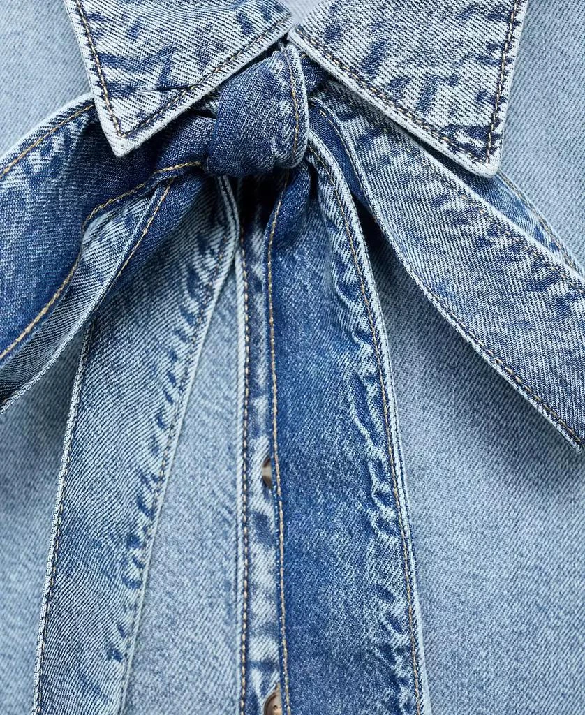 Mango Women's Bow Detail Denim Shirt 6