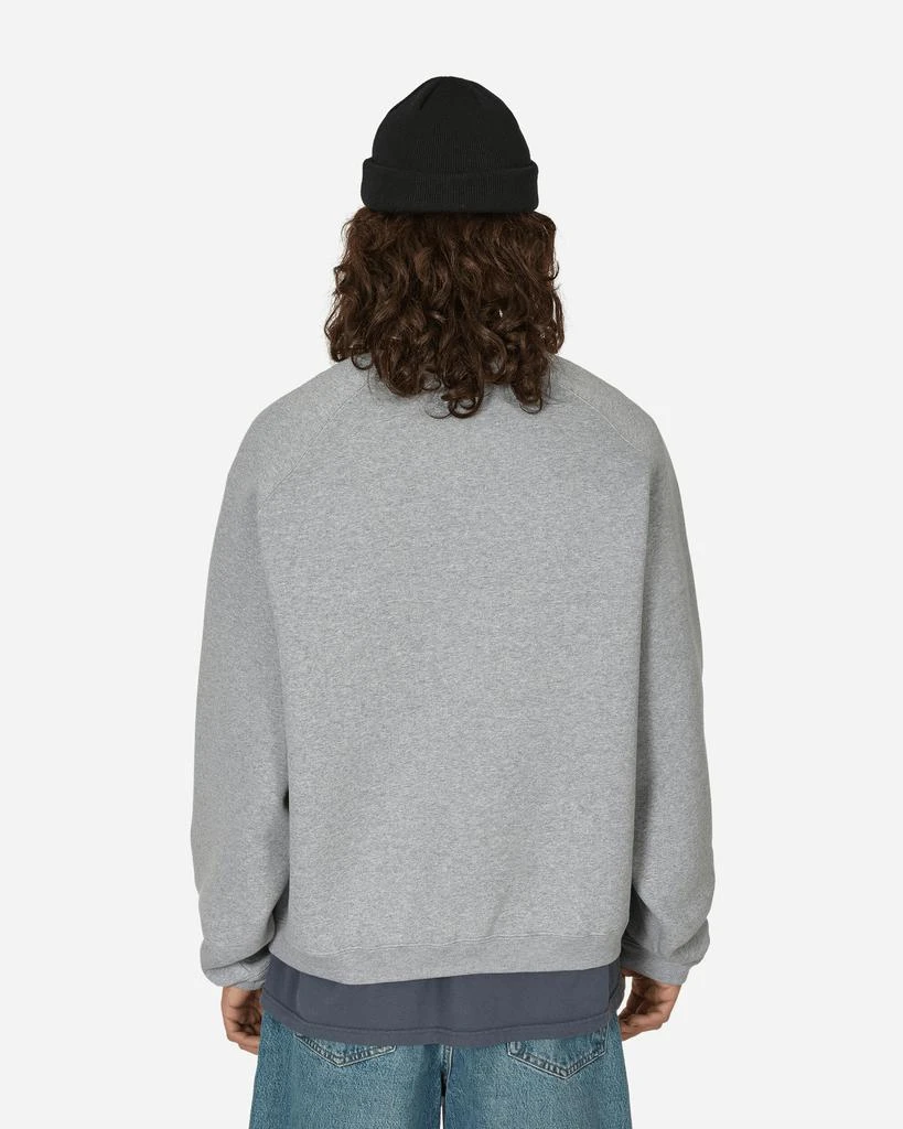 STUSSY Raglan Sleeve Crewneck Sweatshirt Grey Heather 5