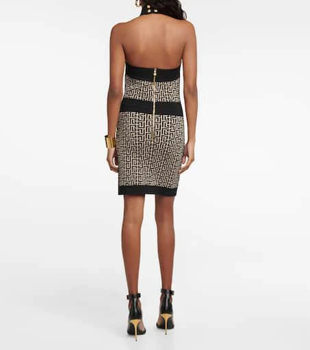 Balmain Monogram halter-neck minidress 3