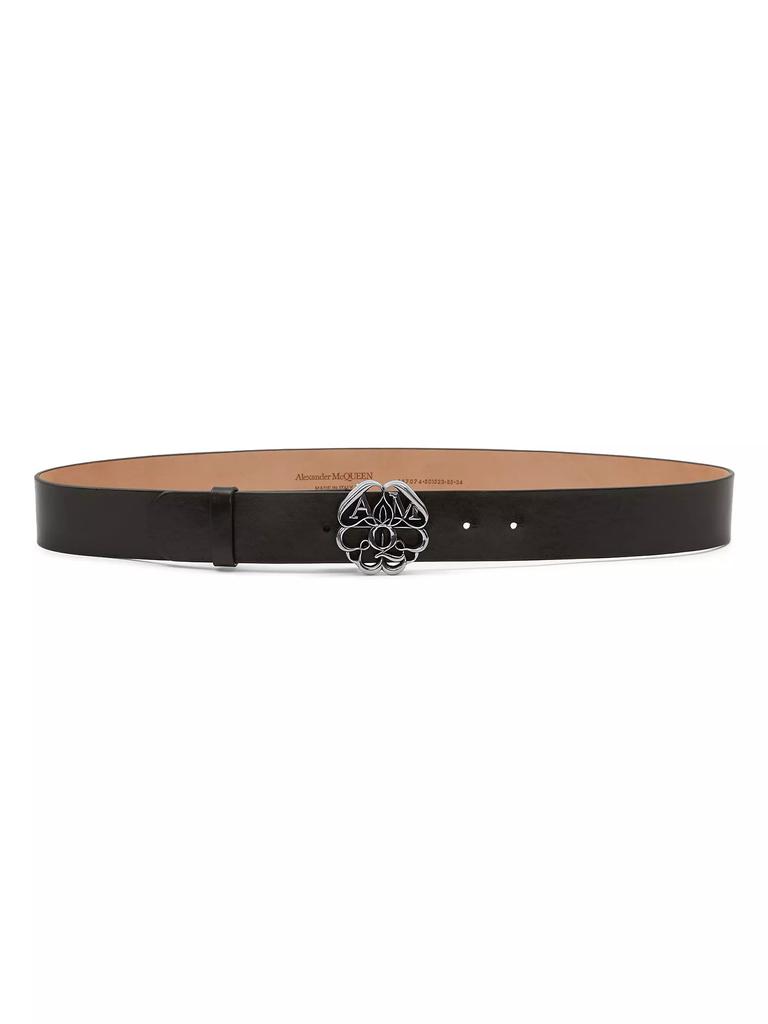 Alexander McQueen Seal Logo Leather Belt