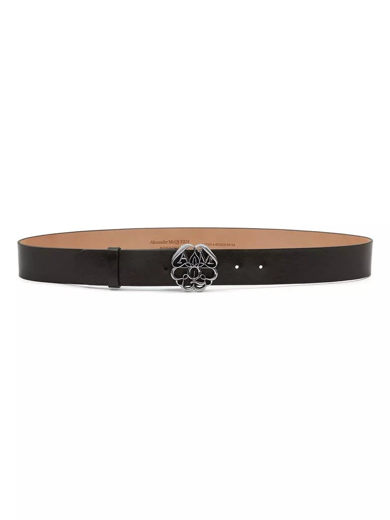 Alexander McQueen Seal Logo Leather Belt 1