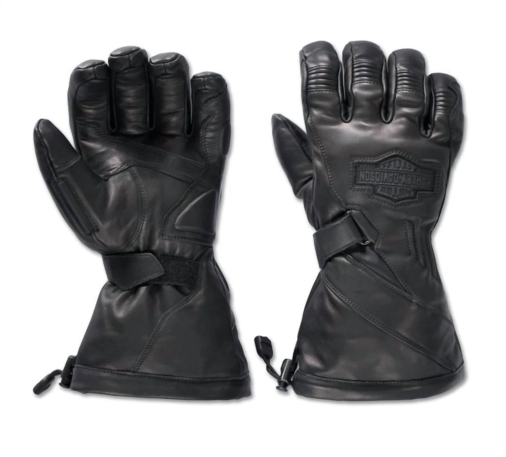 Harley Davidson Men's Circuit Ii Waterproof Leather Gauntlet Gloves In Black 1