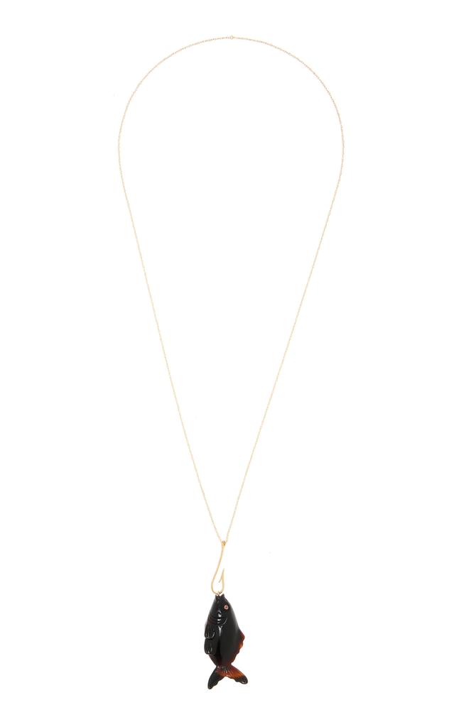 Annette Ferdinandsen Annette Ferdinandsen - Enchanted Fish 14K Gold Onyx and Ruby Necklace - Black - OS - Moda Operandi - Gifts For Her