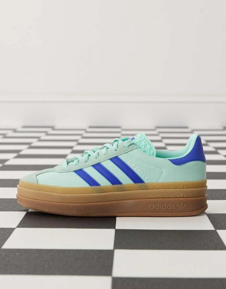 Adidas adidas Originals Gazelle Bold platform trainers in mint and blue 2