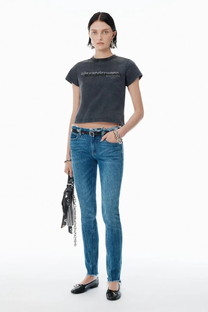 Alexander Wang Black Cotton Shrunken Logo Tee 5